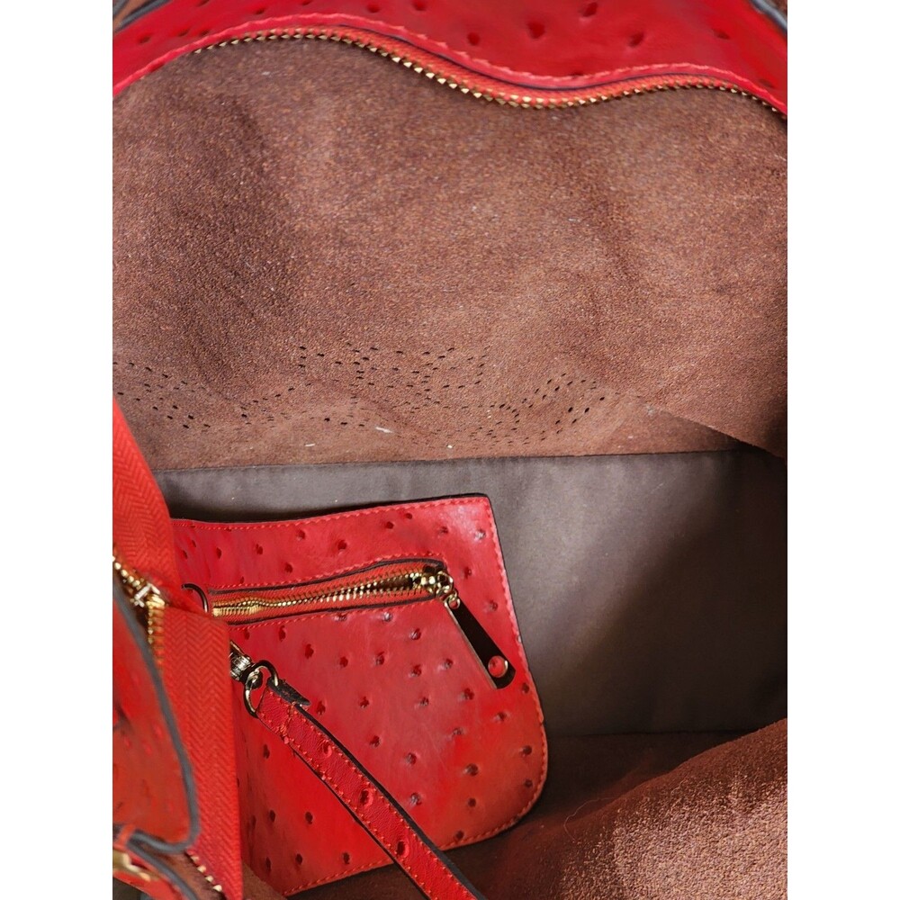 Vivienne Westwood Red Ostrich Bag Large Orb Logo on Front - Picture 9 of 10